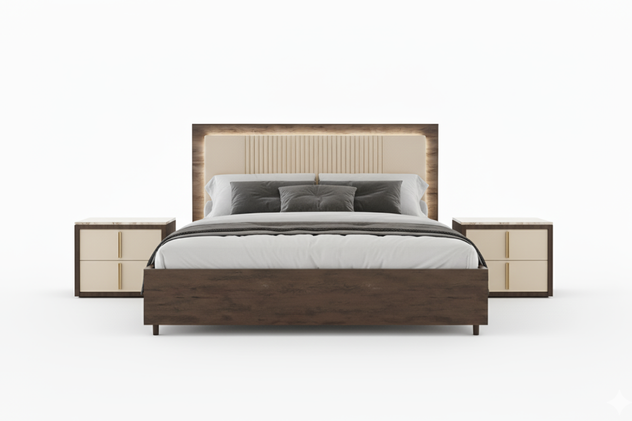 Zara - 5ft Bedframe & 2 Lockers