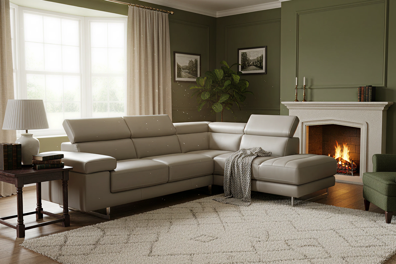 B619 - Corner Leather Sofa