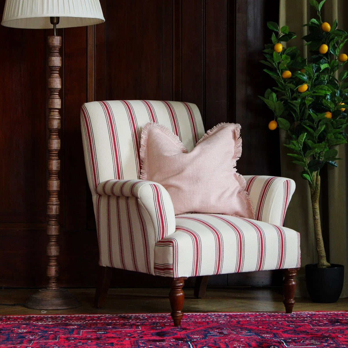 Oriana B - Esmond Armchair ( Red Stripes )